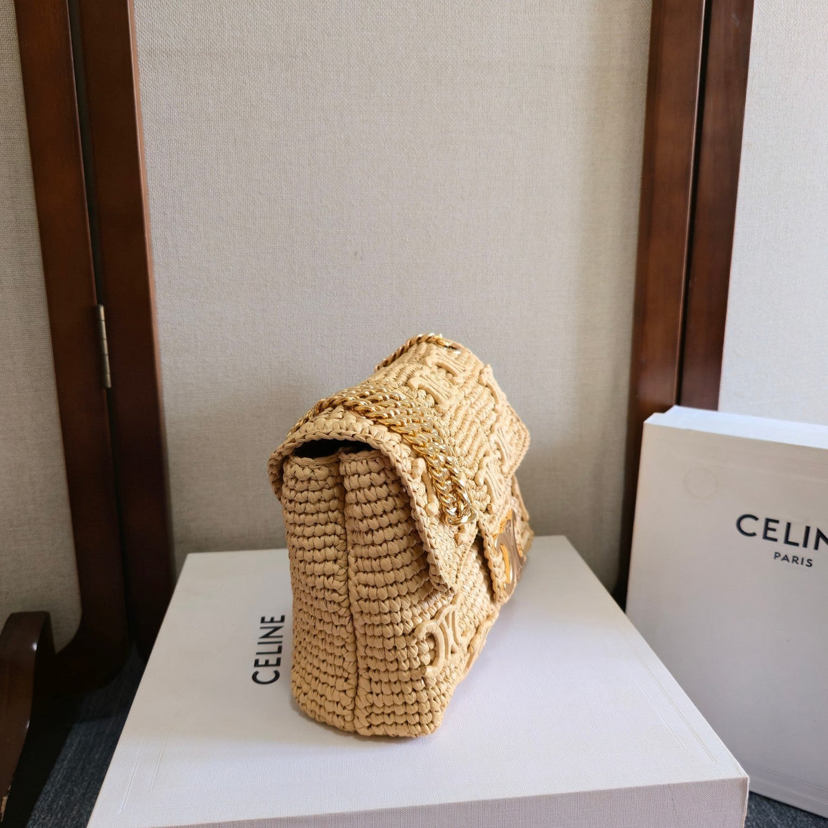C*L Medium Victoire Bag 25cm Beige Raffia