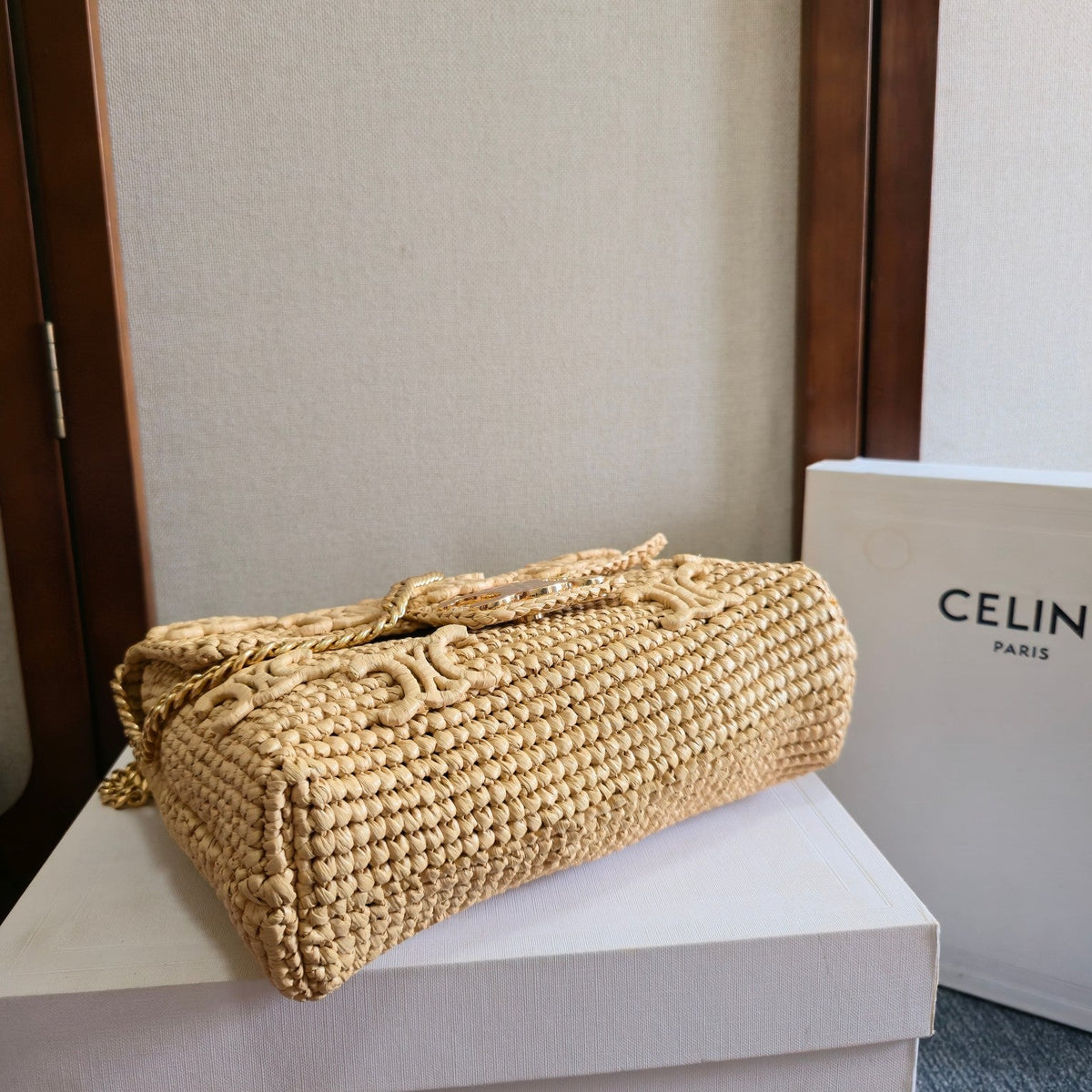 C*L Medium Victoire Bag 25cm Beige Raffia
