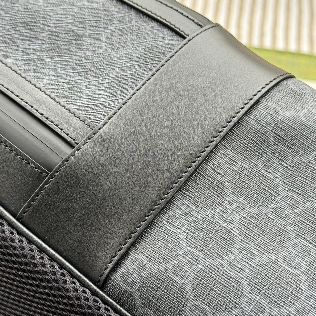BACKPACK 44 IN GRAY MONOGRAM CANVAS AND BLACK LEATHER TRIM