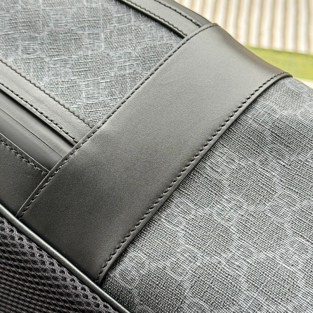 BACKPACK 44 IN GRAY MONOGRAM CANVAS AND BLACK LEATHER TRIM