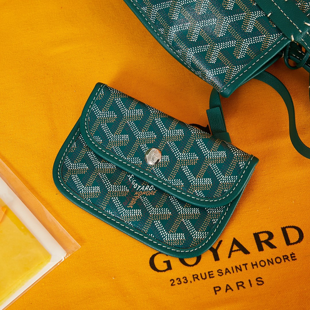 ANJOU MINI BAG 20 IN GREEN G*yardine CANVAS AND CALFSKIN WITH CARTOON PATCH
