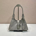 Pr*a mini catwalk model gray leather and top-grade hardware