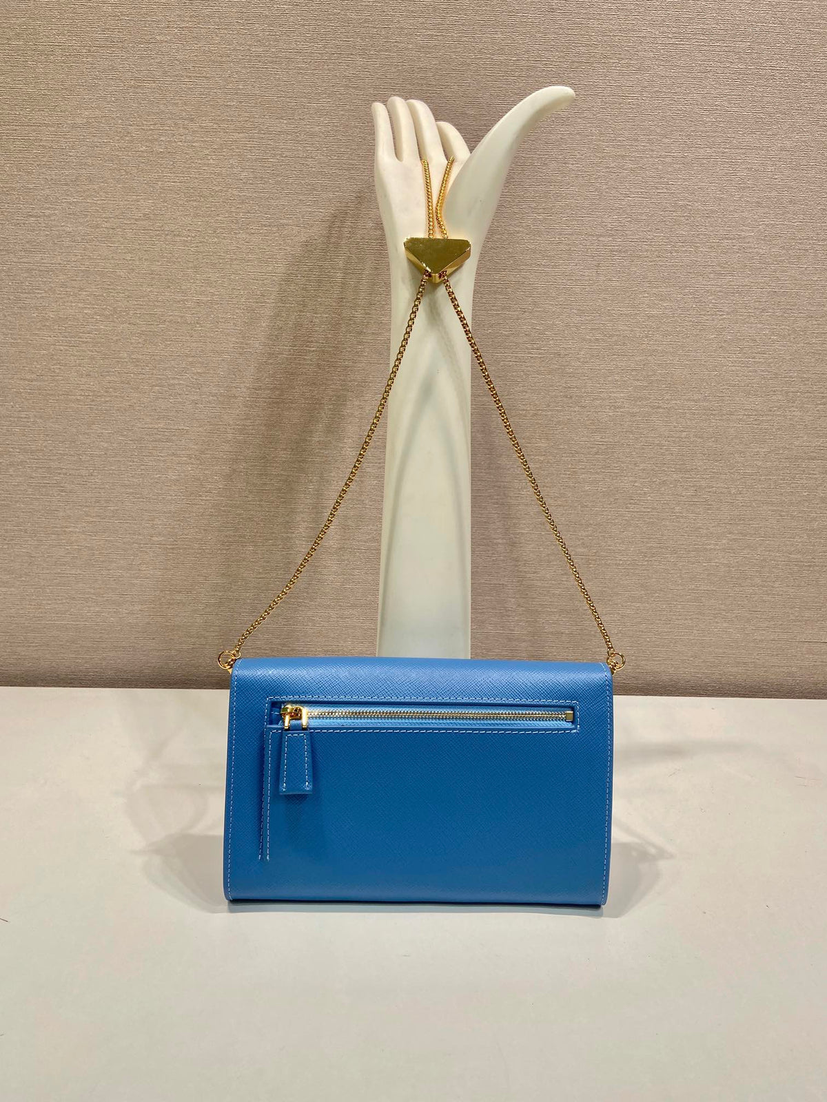 Pr*a Cross pattern envelope bag leather