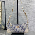C*D Cigale mini bag 26 blue raffia-effect fabric