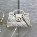 C*D Jolie Top Handle Mini Bag 18.5cm White Cannage Lambskin GHW