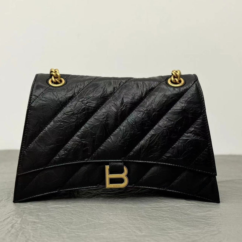 CRUSH CHAIN BAG QUILTED CRUSHED CALFSKIN GOLD HARDWARE