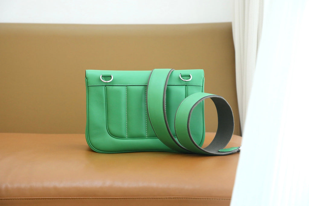 H*M Berline Bag 28cm Green Calfskin 284547 (Production time: 25 days)