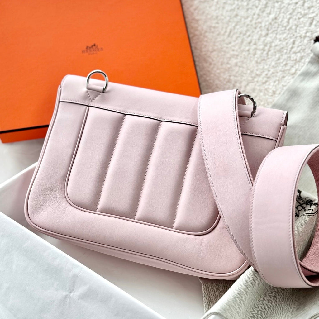 H*M Berline Bag 28cm Light Pink Calfskin 284554 (Production time: 25 days)