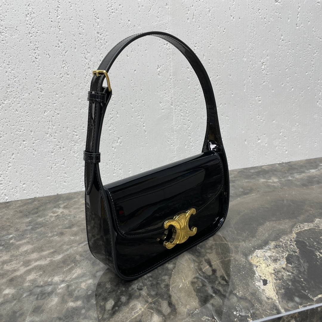 SHOULDER BAG TERENCE PATENT CALFSKIN