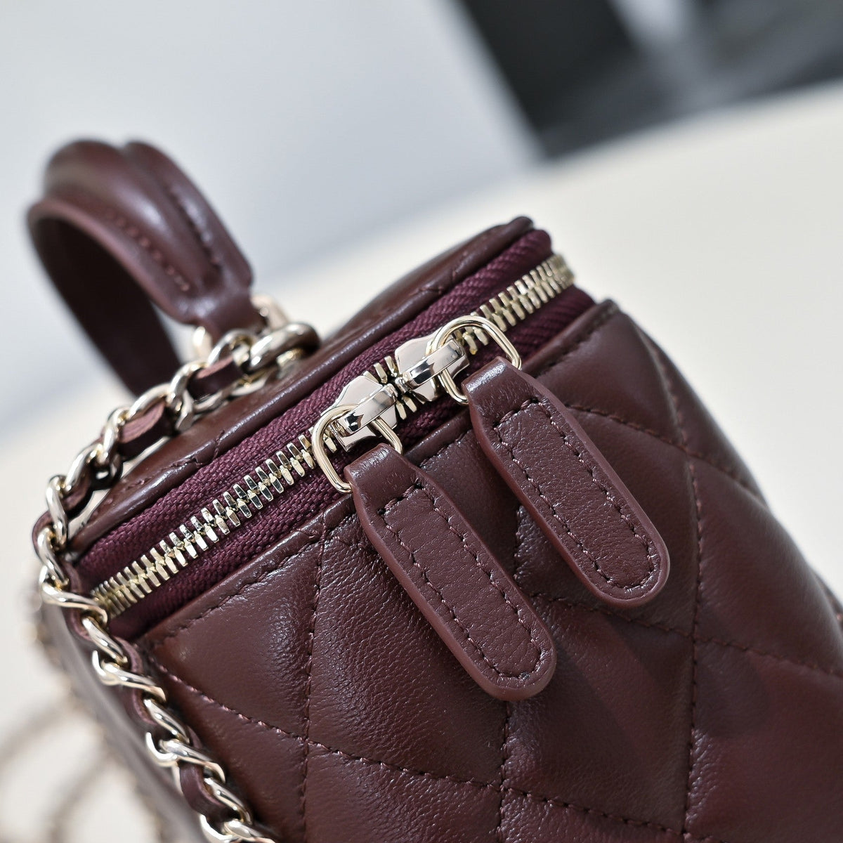 C*C 26s Vanity Case Deep Quilted Lambskin