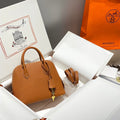 H*M Bolide 25 Ginger Epsom Leather Gold Hardware