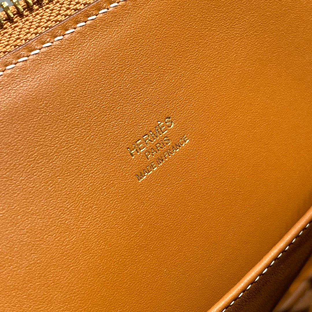 H*M Bolide 25 Ginger Epsom Leather Gold Hardware