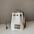 M*u*M*u bucket bag 22.5cm white brown denim