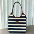 M*u*M*u Isetan tote hobo bag striped canvas