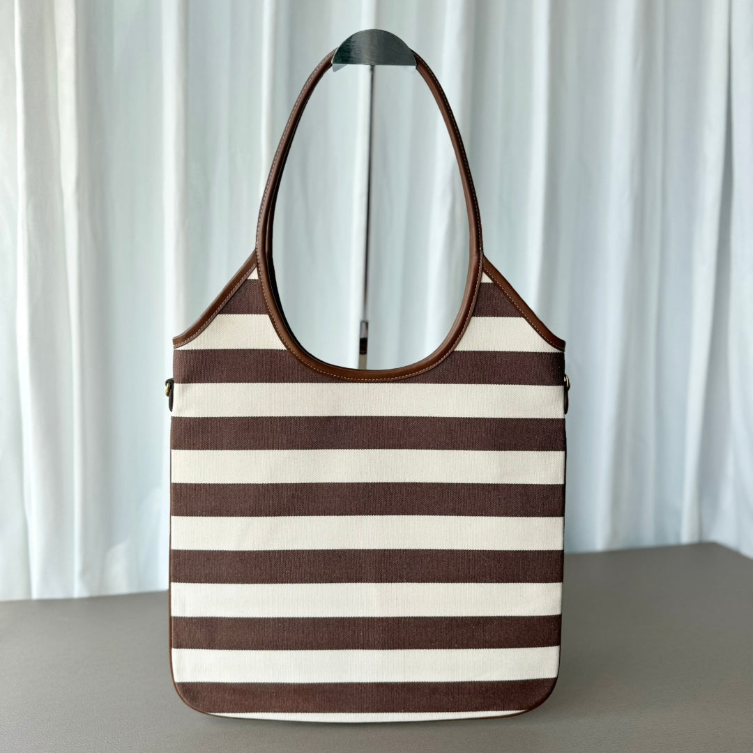 M*u*M*u Isetan tote hobo bag striped canvas