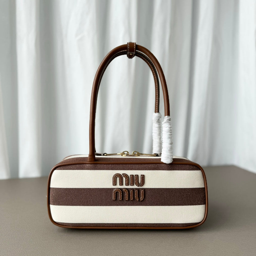 M*u*M*u shoulder bag striped canvas