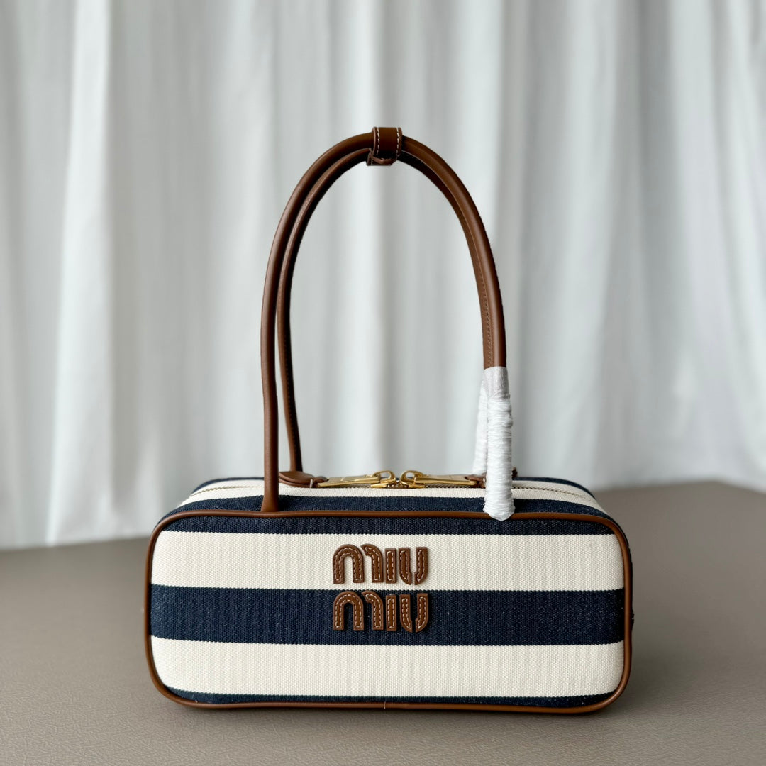 M*u*M*u shoulder bag striped canvas