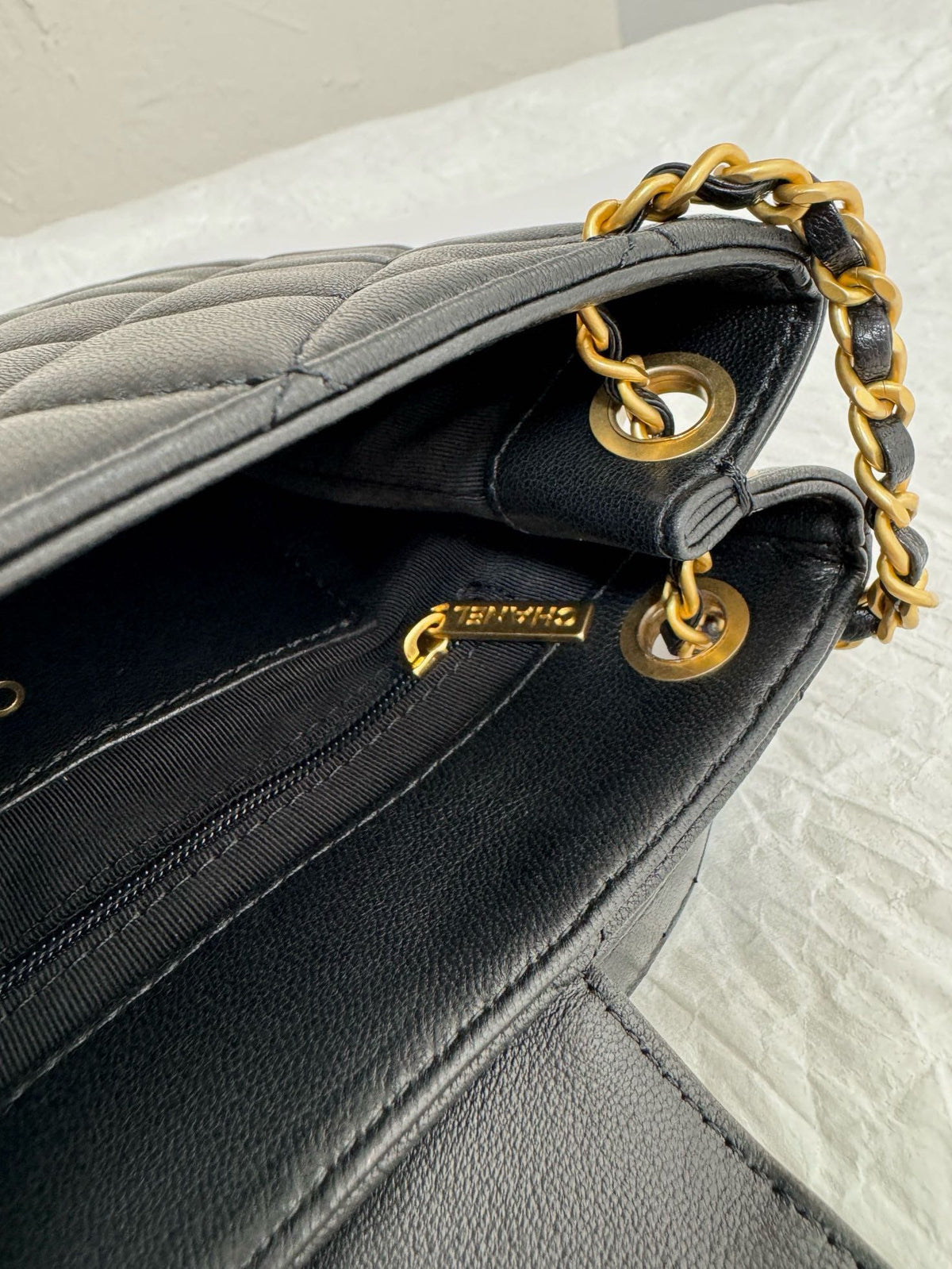24c C*C small shopping bag 21cm black lambskin gold hardware