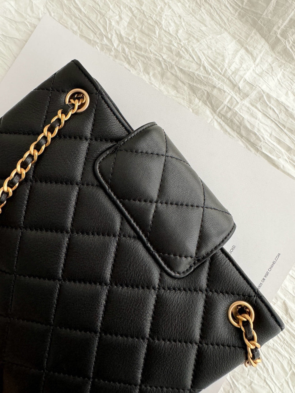 24c C*C small shopping bag 21cm black lambskin gold hardware