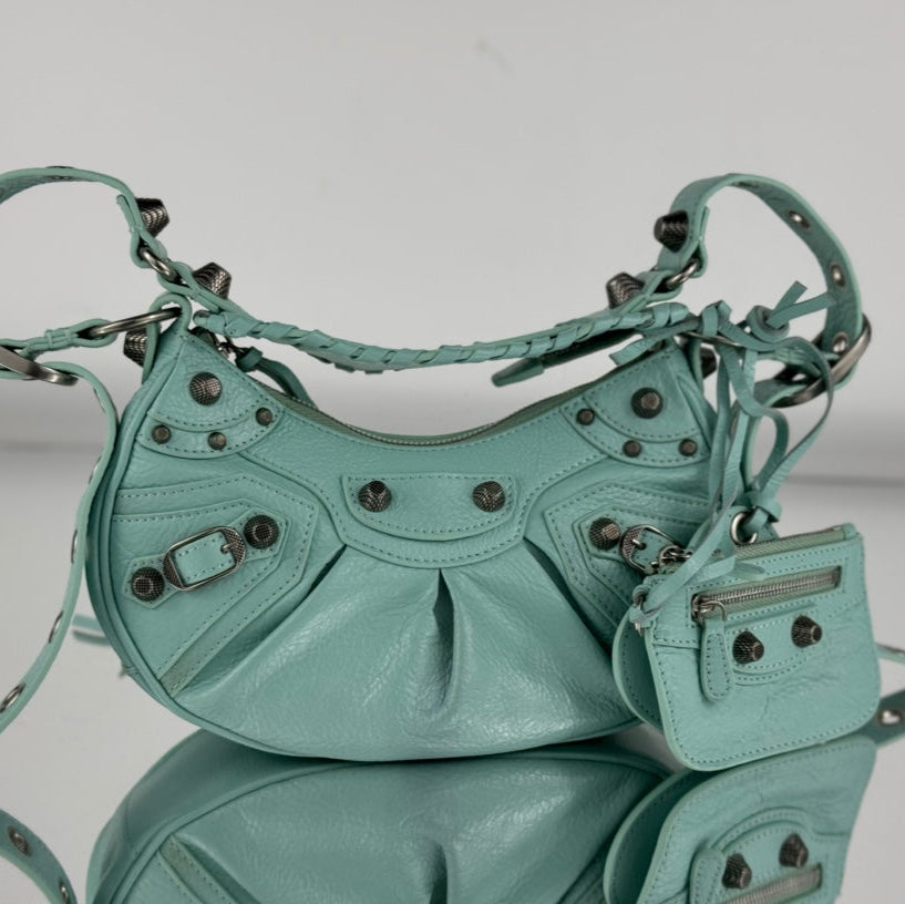 LE CAGOLE SHOULDER BAG RHINESTONES LAMBSKIN