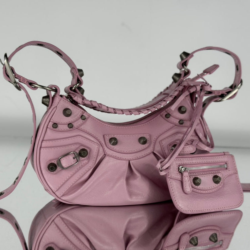 LE CAGOLE SHOULDER BAG RHINESTONES LAMBSKIN