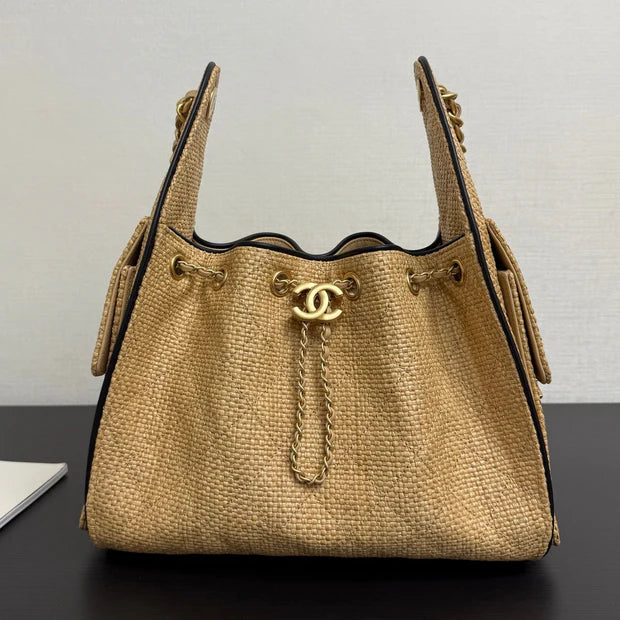Ch*nel 2026 Hobo Bag Woven Leather