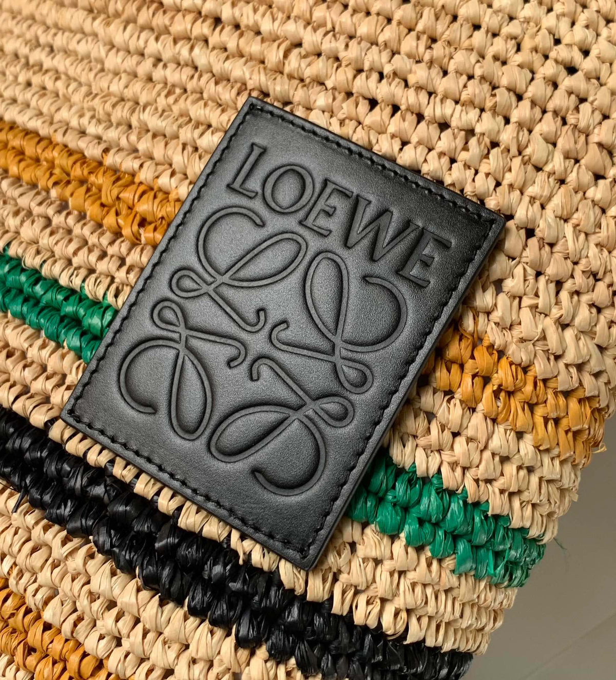 L*E 30 SLIT BAG IN COLORFUL RAFFIA AND CALFSKIN
