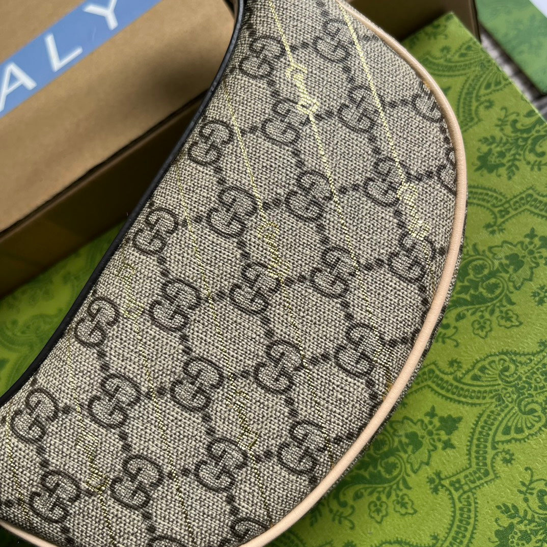 OPHIDIA G*G 20 MINI BAG IN KHAKI BEIGE CANVAS