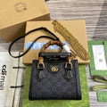 G*G DIANA JUMBO 20 MINI TOTE BAG BLACK CANVAS