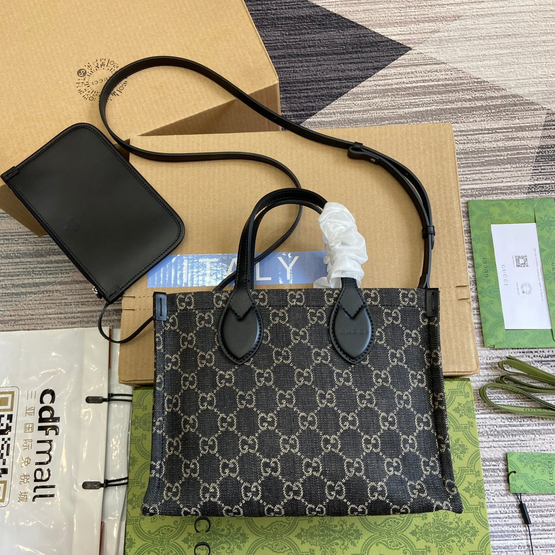 OPHIDIA G*G TOTE BAG DENIM