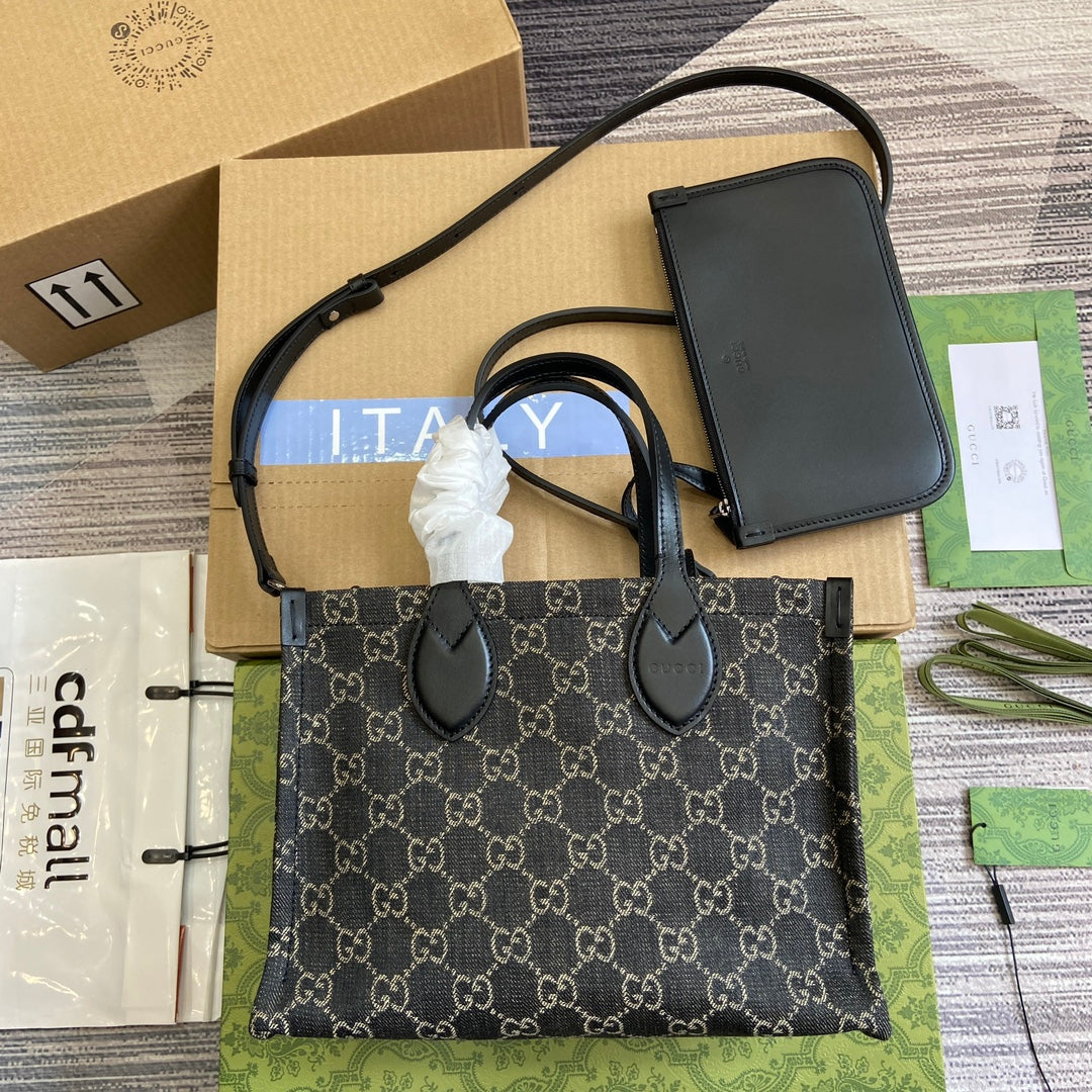 OPHIDIA G*G TOTE BAG DENIM