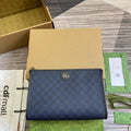 OPHIDIA G*G POUCH 28 BLUE AND DARK BLUE CANVAS