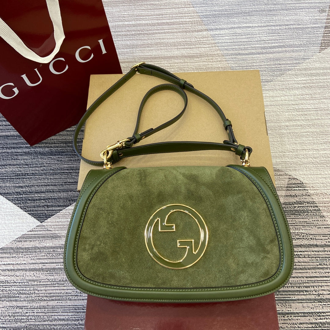 BLONDIE SHOULDER BAG CALFSKIN SUEDE GOLD HARDWARE