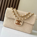 C*C 2025 Flap Bag  30cm Apricot Gold Lambskin