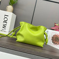 L*E 23 MINI FLAMENCO PURSE BAG IN GREEN CHARTREUSE NAPPA LAMBSKIN