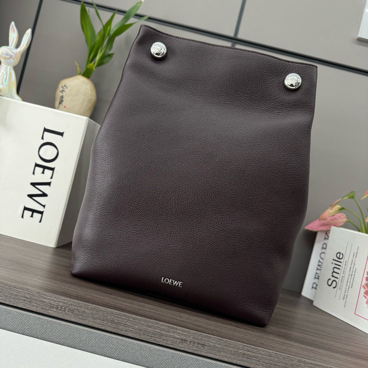 L*ewe Pebble Hobo Smooth Calfskin