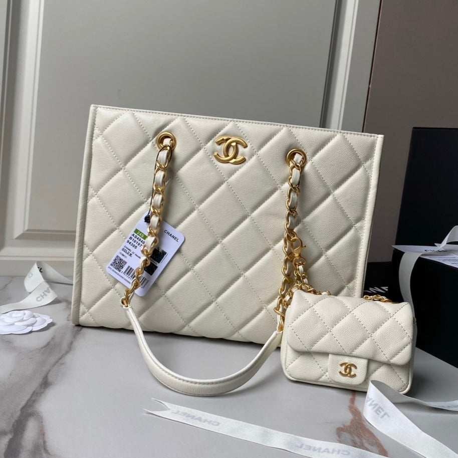 24A SHOPPING BAG CAVIAR GOLD HARDWARE