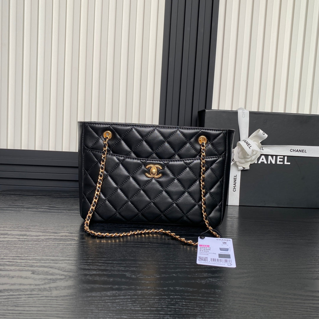 24K Shopping Bag Calfskin Gold Hardware