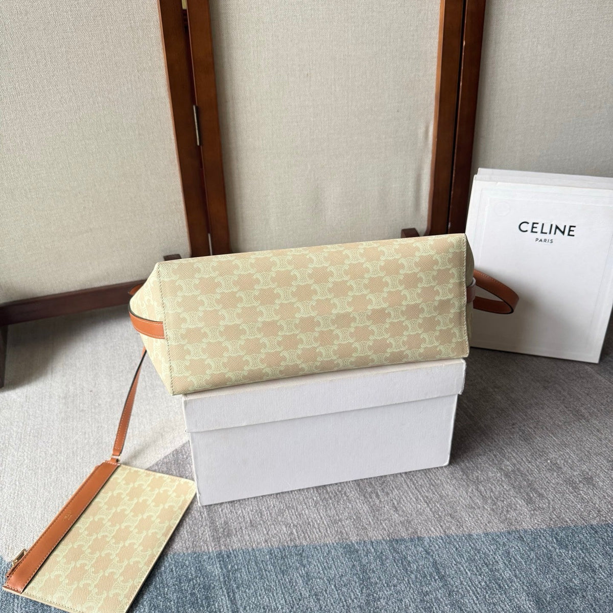 C*L Soft Shopper Bag Triomphe Canvas Calfskin