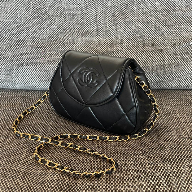 C*C 2026 Matelasse Coco Mark Bag 22cm Black Lambskin