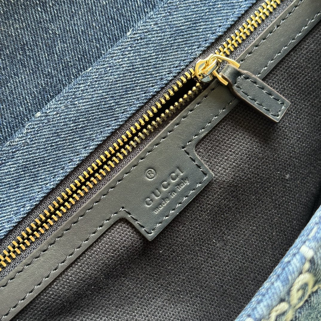 G*G marmont 26cm blue monogram denim gold hardware
