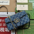 G*G marmont 26cm blue monogram denim gold hardware