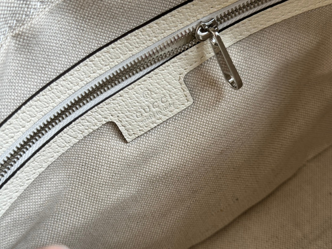 CROSSBODY BAG TAG CALFSKIN CANVAS TRIM