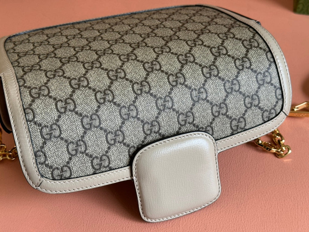 G*cci Horsebit 1995 Bag Ebony mix Beige Canvas