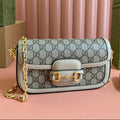 G*cci Horsebit 1995 Bag Ebony mix Beige Canvas