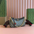 OPHIDIA SHOULDER BAG CANVAS LAMBSKIN GOLD HARDWARE