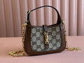 G*cci Jacket Bag Brown mix Ebony Rhinestones Leather Canvas