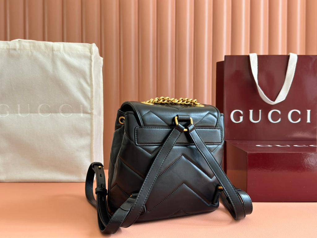 G*cci G*G Marmont Backpack Black Leather