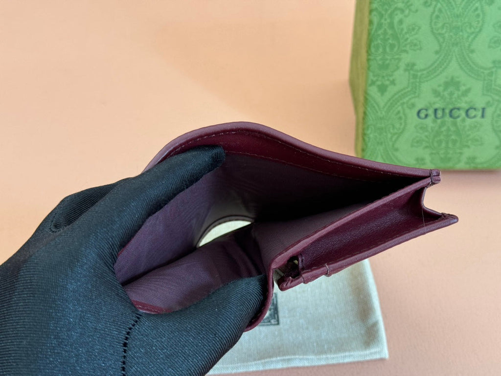 G*cci Horsebit 1995 Wallet Beige mix Rosso Ancora red Canvas