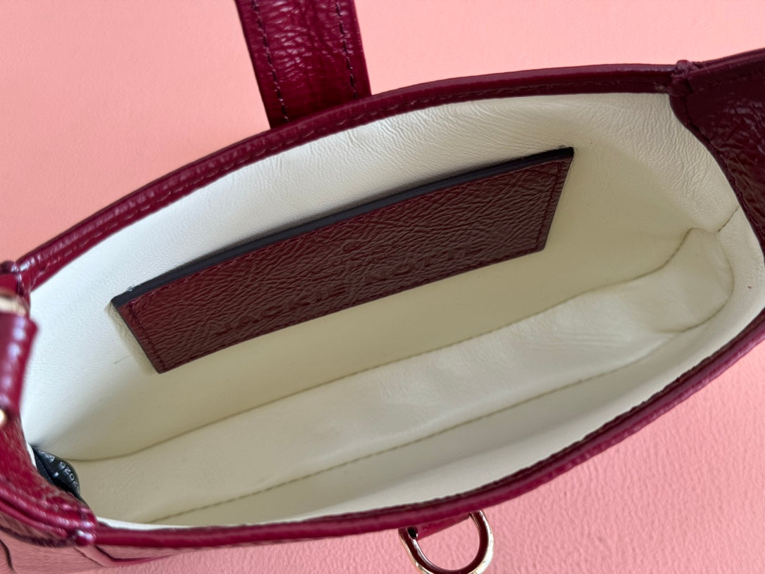 G*cci Jackie Notte Bag Rosso Ancora Red Patent Leather